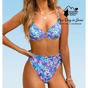 Cupshe High Waist Underwire Bikini Swimsuit Size M